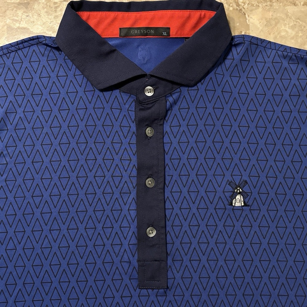 Greyson Polo Shirt Mens XL Blue National Golf Links Of America NGLA Argyle